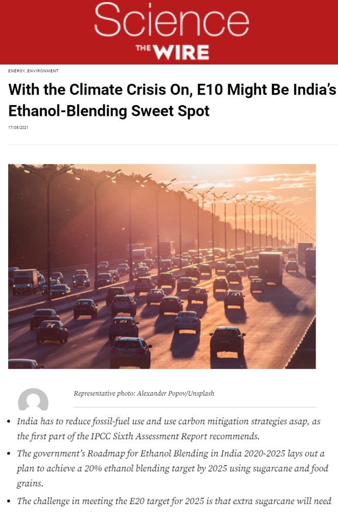 With the Climate Crisis On, E10 Might Be India’s Ethanol-Blending Sweet Spot