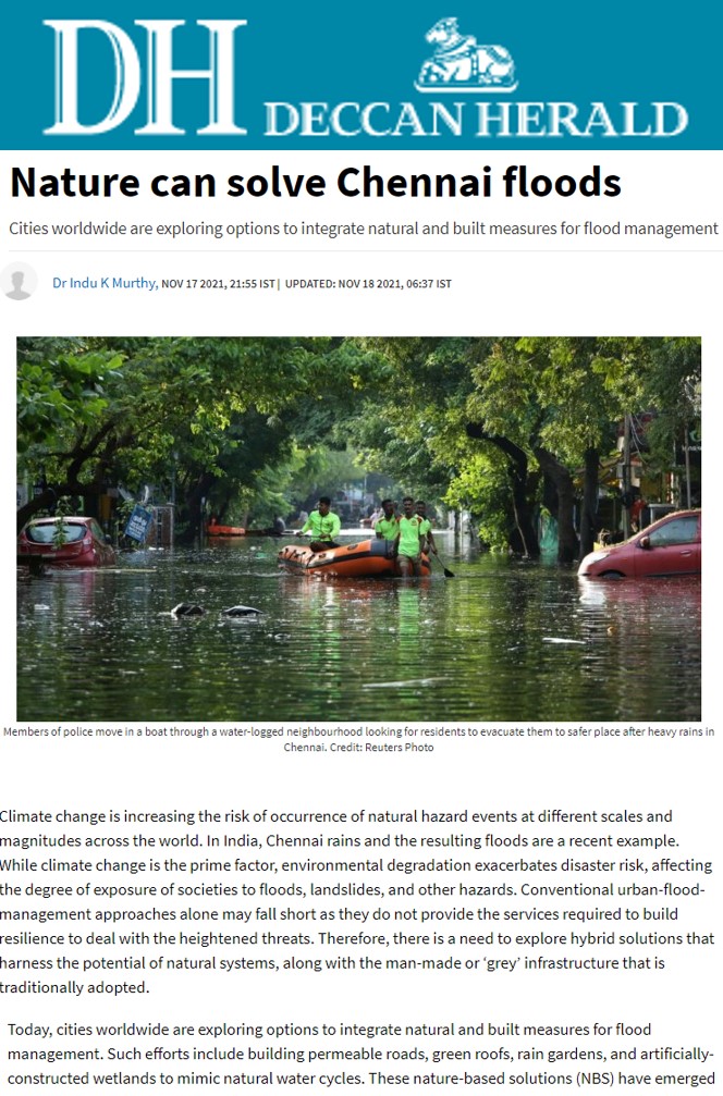 Nature Can Solve Chennai Floods