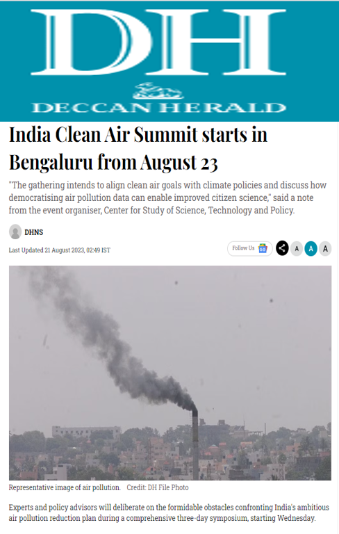 A curtain raiser article on ICAS 2023 published in Deccan Herald