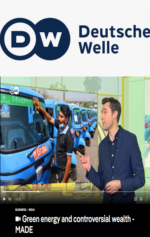 Thirumalai N C quoted on increased penetration of electric vehicles in India in a video by Deutche Welle