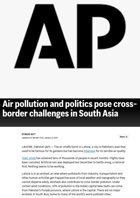 Pratima Singh quoted on collaboration among South Asian countries to reduce cross-border air pollution