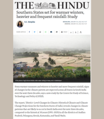 CSTEP’s Study on District-Level Changes in Climate Change on the Southern States of India Covered by The Hindu