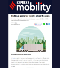 Vivek Gavimath and Spurthi Ravuri discussed freight decarbonisation in an article published in the Financial Express