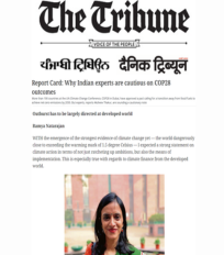 Ramya Natarajan’s views on COP28 published in an article by The Tribune