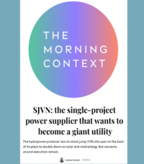 Ammu Susanna Jacob quoted by The Morning Context on the flexibility of hydropower