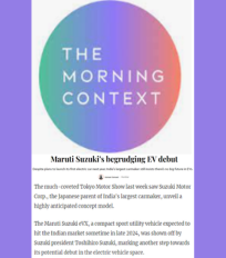 Thirumalai N C quoted on improving the accessibility of EVs in an article in The Morning Context