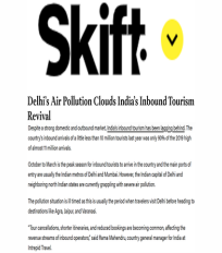 R Subramanian quoted on Delhi’s air pollution in an article in Skift
