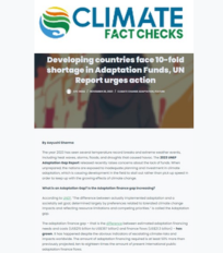 Tashina quoted on the implications of the adaptation finance gap in an article in Climate Factchecks