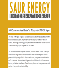 CSTEP–GIZ report on BIPV draft guideline mentioned in an article in Saur Energy