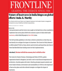 Indu K Murthy’s interview on the future of heatwaves in India published in Frontline