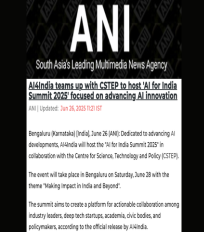 AI4India pre-event coverage published in ANI