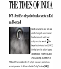 CSTEP’s collaboration with the West Bengal Pollution Control Board mentioned in an article in The Times of India