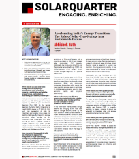 Abhishek Nath’s interview on the role of solar-plus-storage published in Solar Quarter