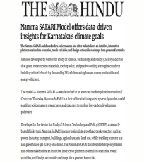 CSTEP’s Namma SAFARI covered by The Hindu