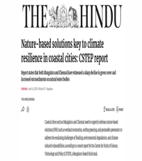 CSTEP’s report on nature-based solutions covered by The Hindu