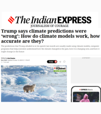 In an article for The Indian Express, Vidya S was quoted extensively on how climate models are built and used to gather climate data