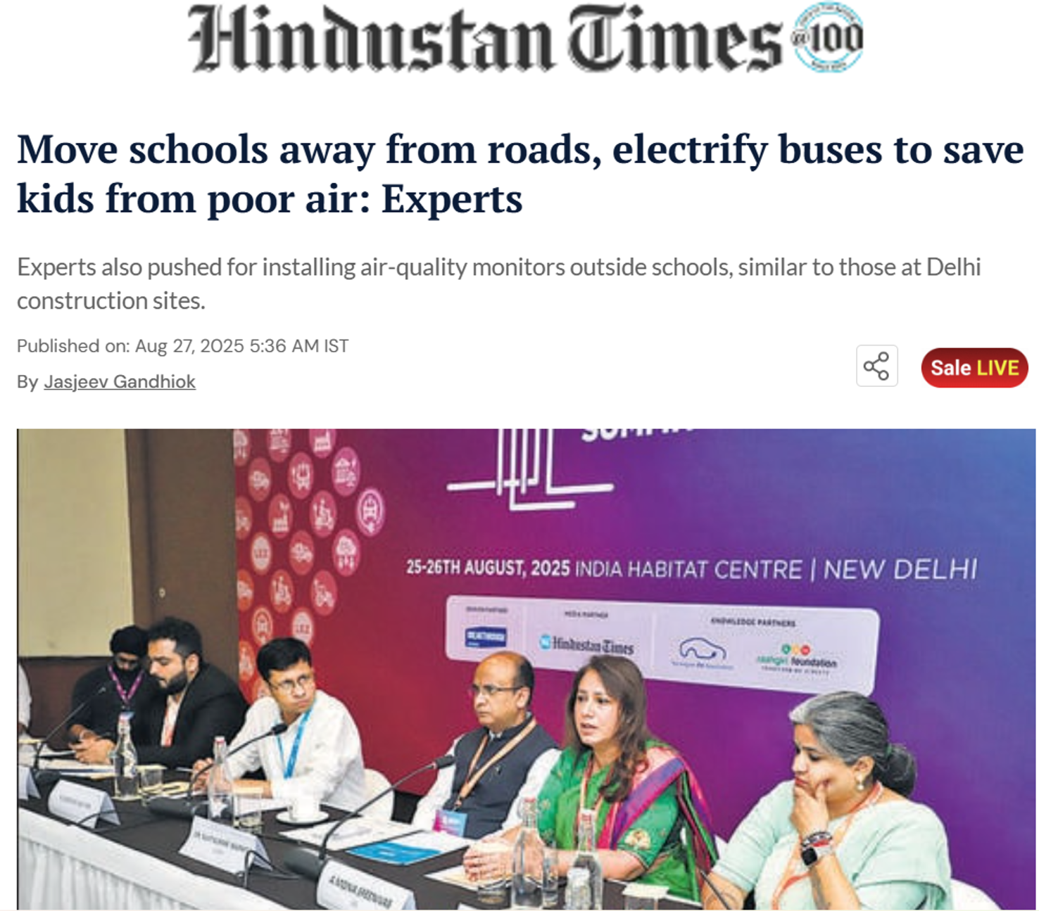 Swagata Dey quoted in Hindustan Times on the need for a mandate to accelerate school bus electrification and a change in everyday travel habits