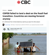 In this article by CBC, Indu Murthy observed that the lack of US representation at COP30 led to the emergence of a multipolar climate leadership model