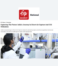 Suresh NS spoke to ETV Bharat about Direct Air Capture (DAC) technologies—how they work, their potential to convert captured CO₂ into value-added products, and barriers