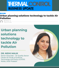 Nidhi Malik’s interview on ways to tackle air pollution published by Thermal Control