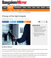 Saad Khan quoted by Bangalore Mirror on electric vehicle chargers