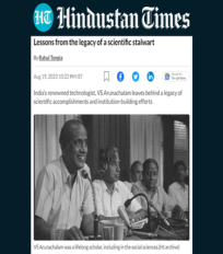 CSTEP mentioned in an article on Dr VS Arunachalam in Hindustan Times