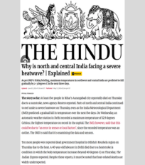 Indu K Murthy quoted on exacerbating heatwave conditions in India in an article published in The Hindu