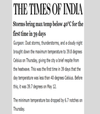 Anushiya J quoted on the factors behind Delhi’s sustained heatwaves in an article in The Times of India