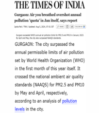 R Subramanian quoted on the need to use WHO interim targets as standards to assess air pollution in Indian cities