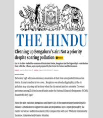 R Subramanian quoted on rising air pollution and low NCAP fund utilisation in Bengaluru