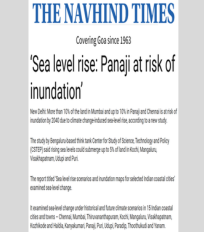 CSTEP’s study on sea level rise mentioned in an article in Navhind Times