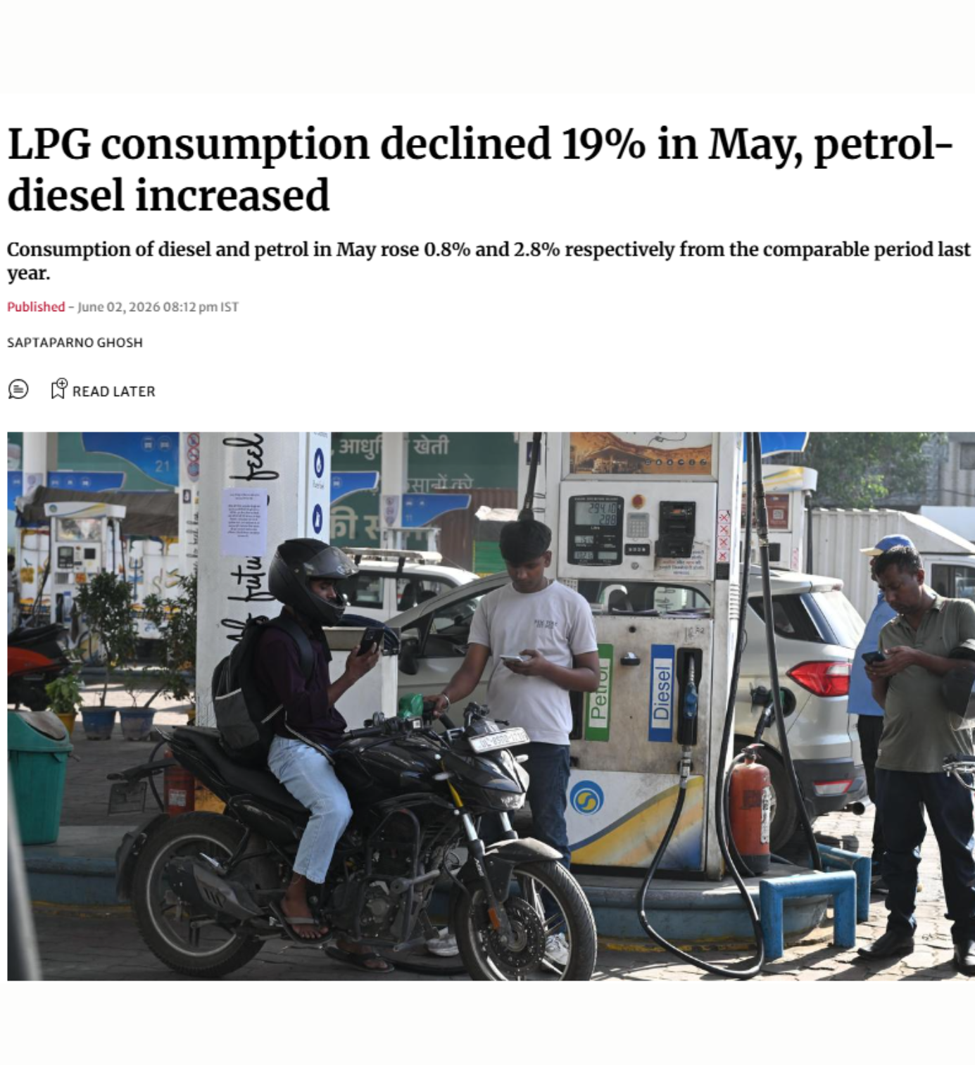 In an article by The Hindu, Abhishek Nath spoke about the reasons behind the decline in India’s LPG consumption