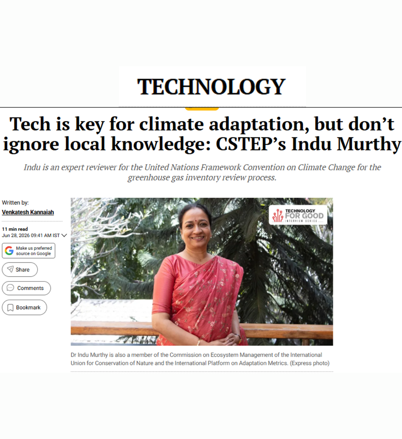 Indu Murthy spoke to The Indian Express about what’s actually working in climate adaptation and what isn’t