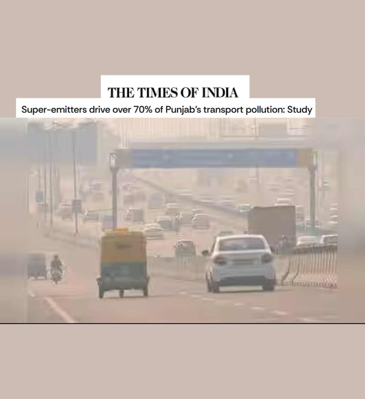 Super-emitters drive over 70% of Punjab’s transport pollution, CSTEP study, The Times of India